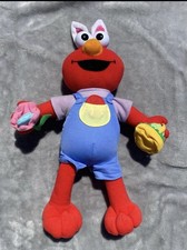 2004 Elmo Easter Talking Sesame Street Purple Shirt 14" Rare bunny spring