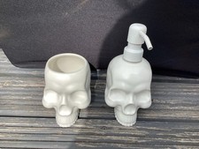 Killstar Bathroom Set Soap Dispenser And Toothbrush Jar