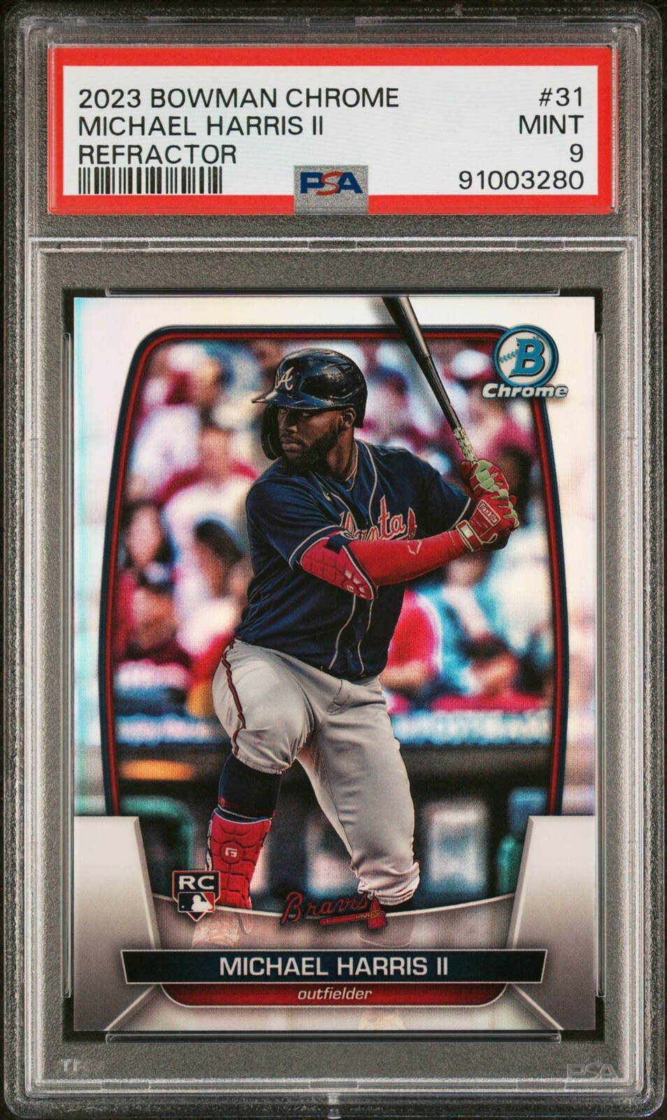 2023 Bowman Chrome Refractor #31 Michael Harris RC #/499 PSA 9 Mint