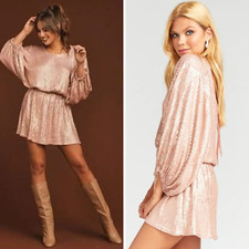 Show Me Your MuMu Genevieve Sequin Rose Gold Women's Mini Dress Size Small