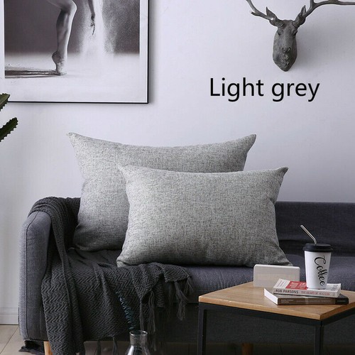 2X Solid Color Cushion Cover Pillow Case Large Rectangle Sofa Car Bed Decor Chic - Picture 20 of 24