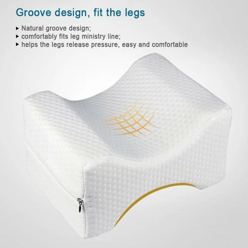 Knee Leg Pillow For Sleeping Cushion Support Between Legs Rest Memory Foam white - Picture 9 of 14