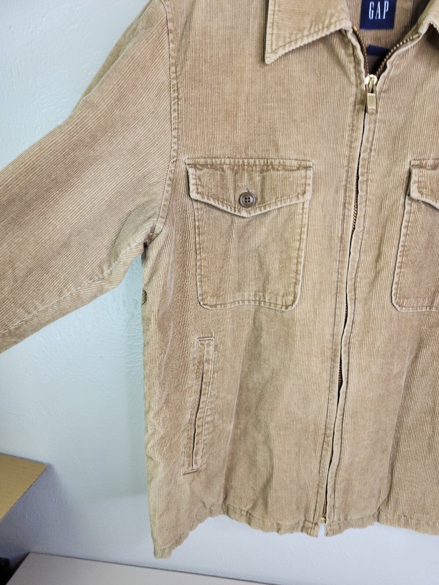 Vtg GAP Mens XL Tan Neutral Corduroy Lined Full Zip Soft Jacket | eBay