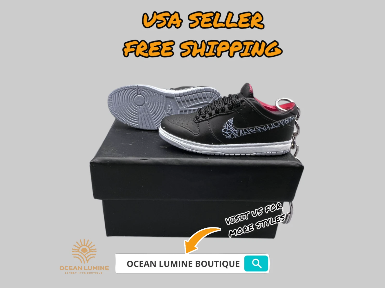 SB Dunk Low Mini Porte clés Baskets 3D, Baskets Basketball Boîte de Collection Options