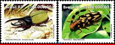 2408-09 BRAZIL 1993 FAUNA PRESERVATION, BEETLES, INSECTS, MI# 2523-2524, MNH