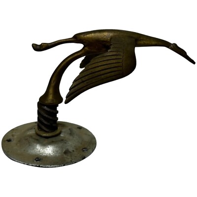 Original Art Deco britische seltene Ornithologie Storch Vogel Auto Maskottchen Figur