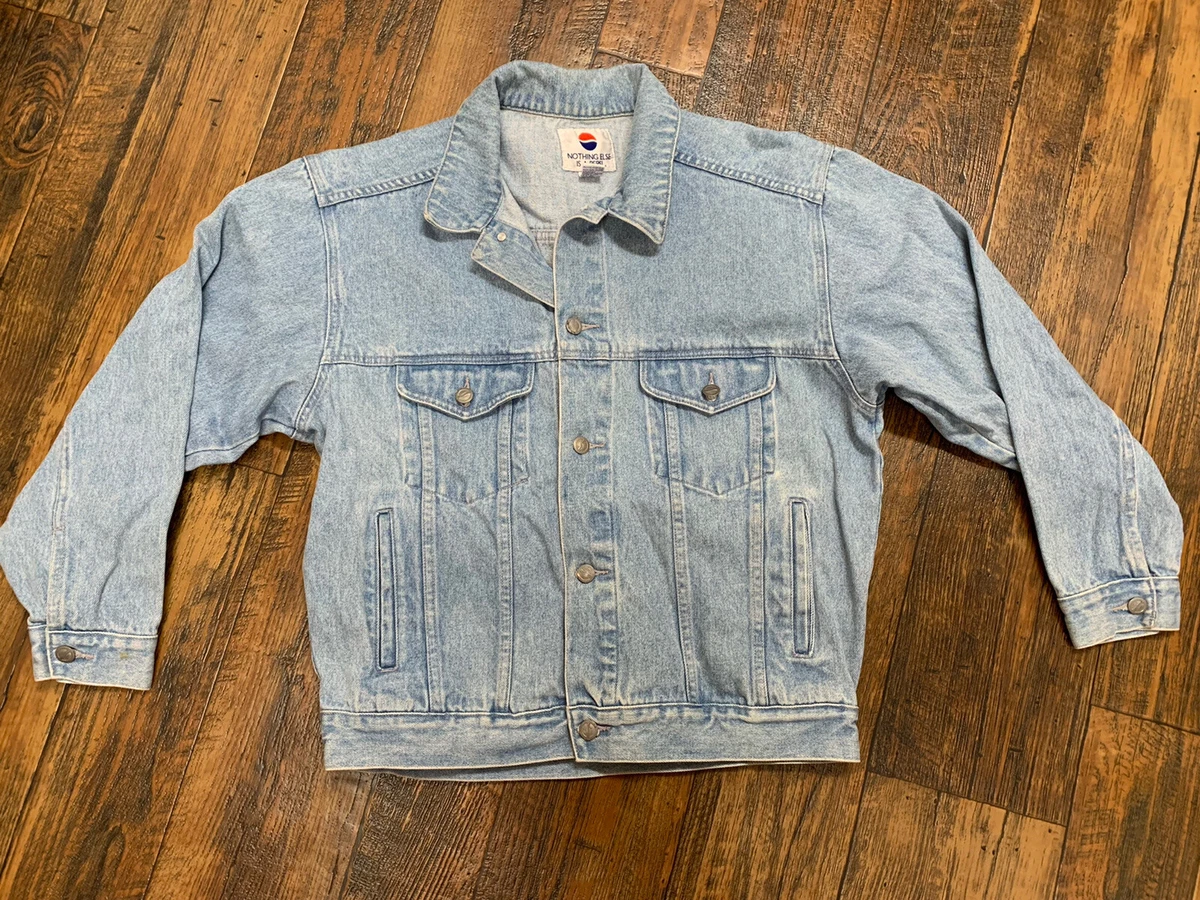 Vintage Pepsi Cola Mens M Denim Jean Jacket Trucker Nothing Else Is A Pepsi