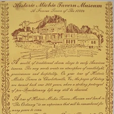 1970s The Ordinary Restaurant Menu Michie Tavern Museum Charlottesville Virginia