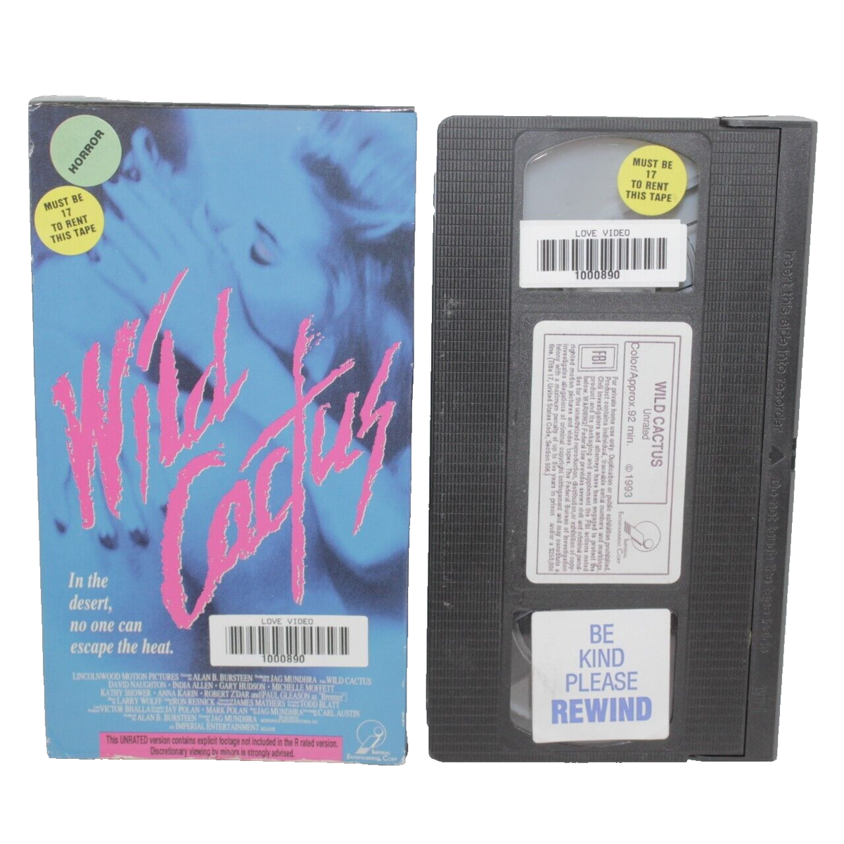 Wild Cactus VHS Video Unrated Erotic Thriller David Naughton India Allen |  eBay
