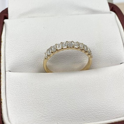 Bague de mariage diamant émeraude cultivée en laboratoire 1 carat or blanc 14 carats, jaune - Photo 5 sur 11