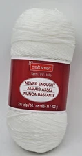 Craft Smart Never Enough Yarn Full Skeins  #12 White 14.1 oz. / 716 yards