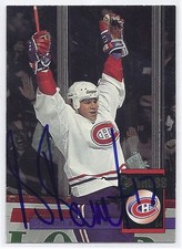 1994 Donruss #166 Benoit Brunet Autographed Hockey Card Montreal Canadiens