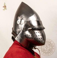 Medieval Helmet 18GA Steel Bascinet Helmet Knight Wearable Armor Helmet