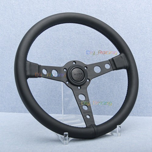 MOMO Prototipo P5 Black Edition 350mm Genuine Leather Sport Steering Wheel - Picture 4 of 23