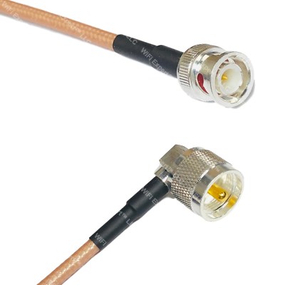 RG142 Silver TNC Male Angle To SMA MALE ANGLE Coax RF Cable USA - Foto 4