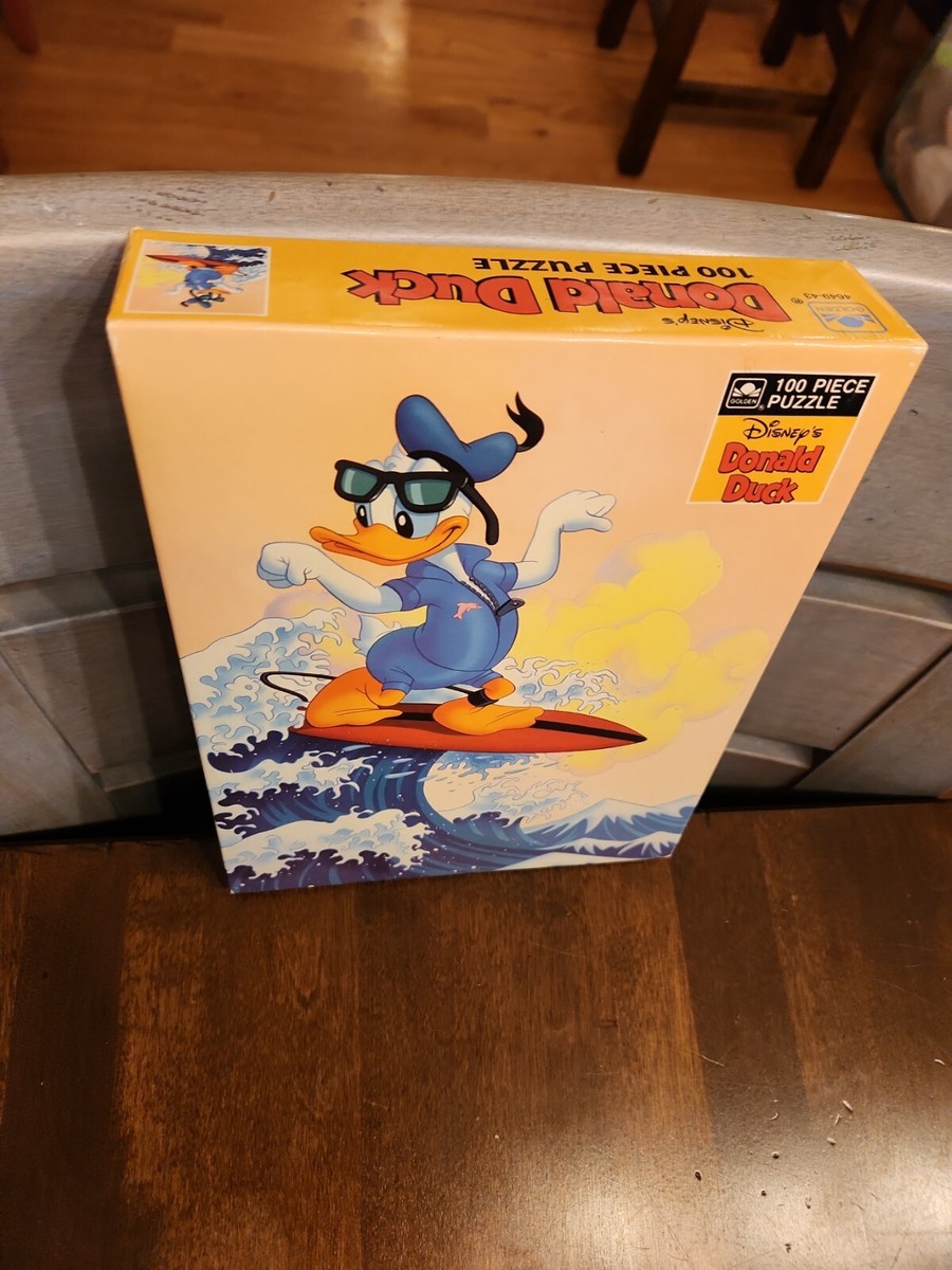 Vintage Disney Surfing Donald Duck - 100 Piece Golden Jigsaw
