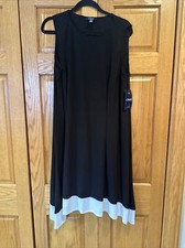 Chaps Woman's NWT Black White Sleeveless Dress 16W