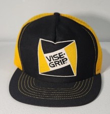 Vintage Vice Grips Snapback Trucker Hat Made In USA Mesh Back Cap