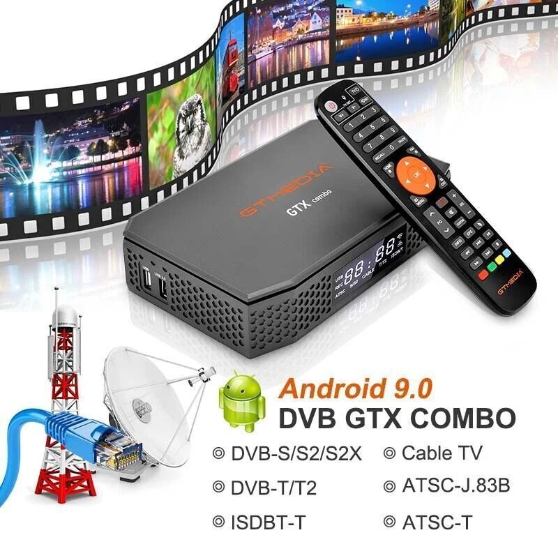 Receptor de satélite 8K FTA DVB-S2/T2/ATSC-T/C hogar Android Smart TV Box 4:2:2 CI+ Foto 2 de 4