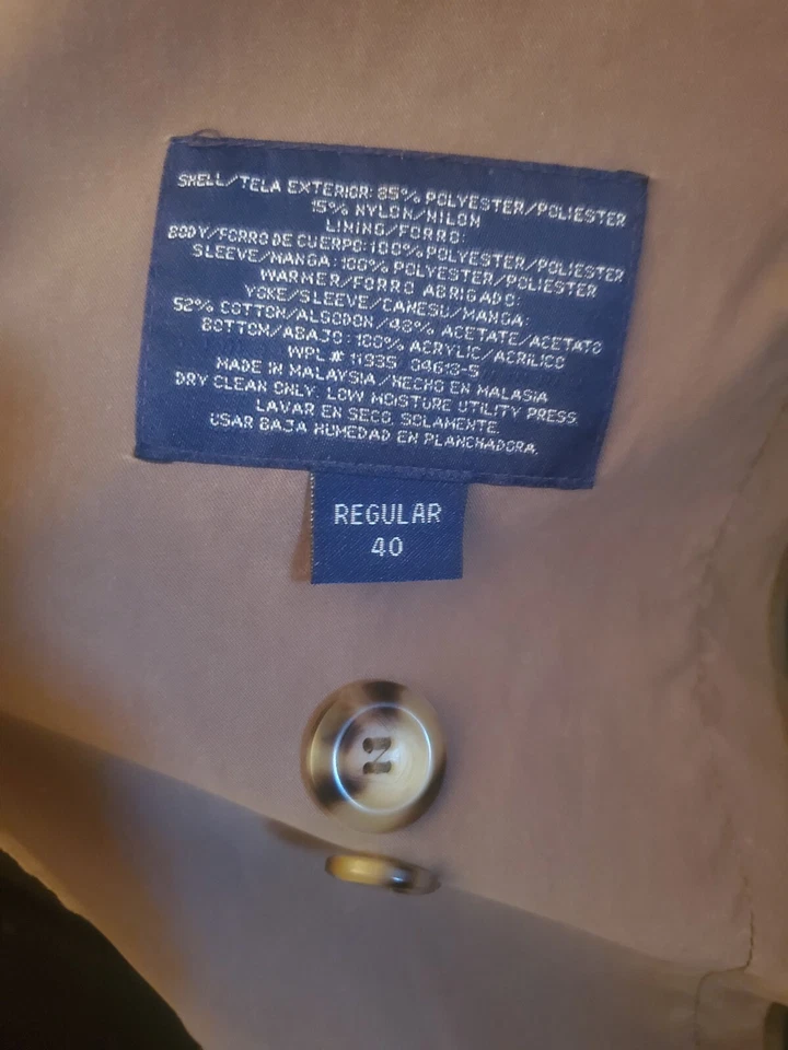 STAFFORD винтажный Тренч мужской L Sz 40 Reg оливковый хаки молнии подкладка - Изображение 4 из 4