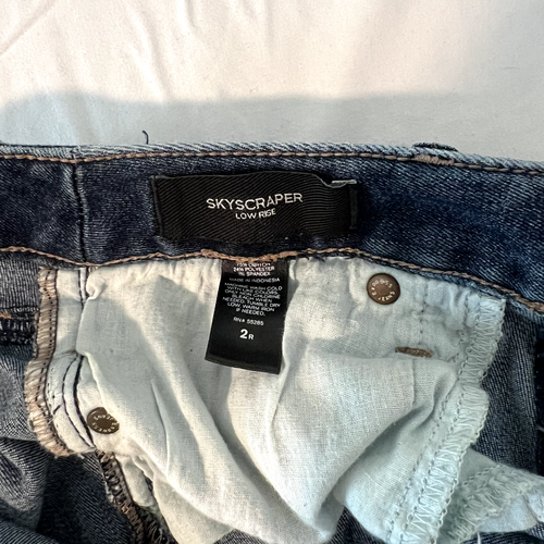 Pantalones de mezclilla Express para mujer 2R azul tiro bajo rascacielos - Imagen 11 de 13