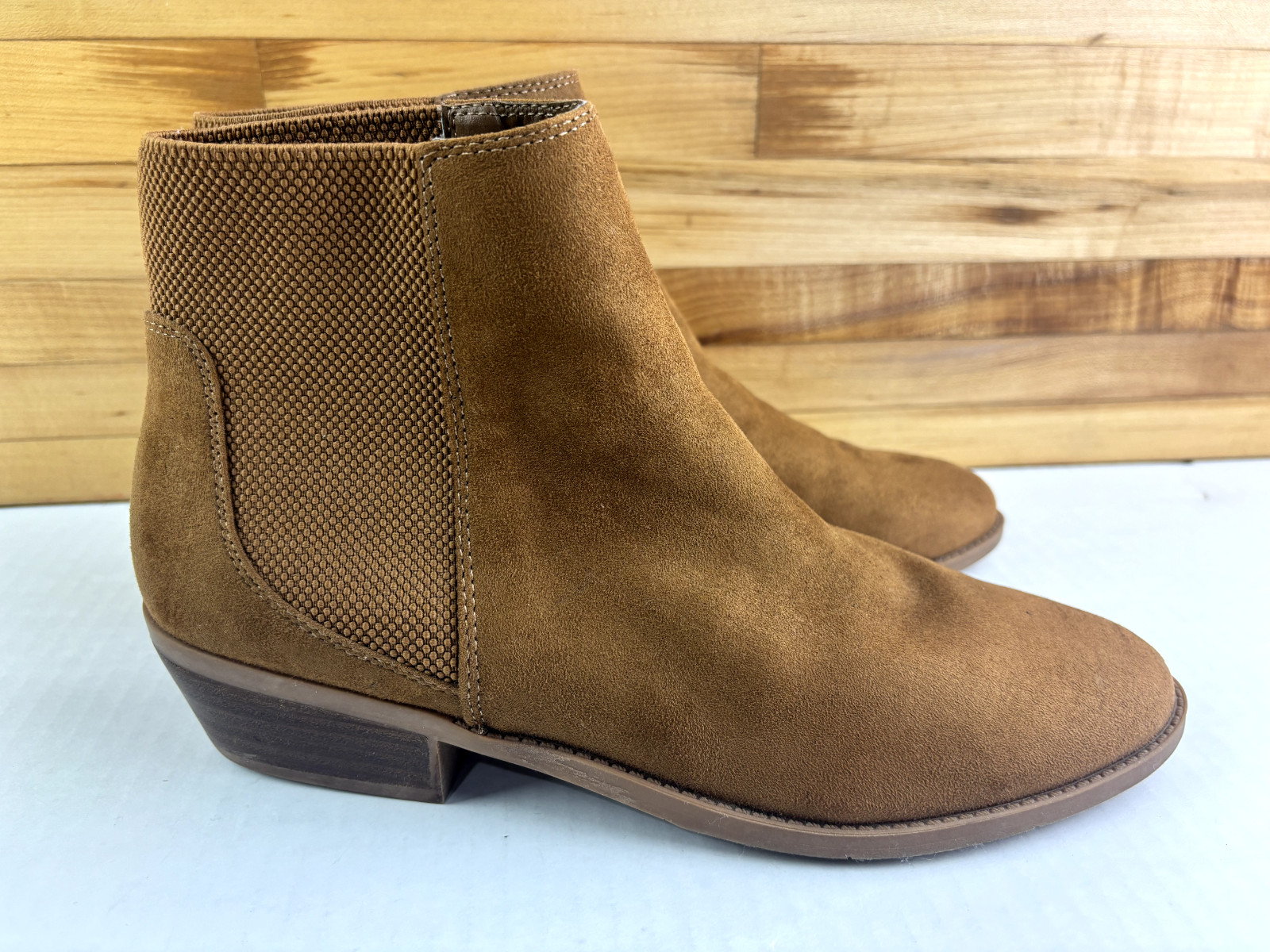 STEVE MADDEN Solid Brown Suede Pull On Ankle Boot… - image 2