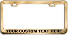 Custom Gold Stainless Steel License Plate Frame Holder With Your Own Text Custom Gold Stainless Steel License Plate Frame Holder With Your Own Text
