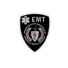 4 Inch Reflective Massachusetts EMT Emergency Medical Subdued Vinyl Sticker