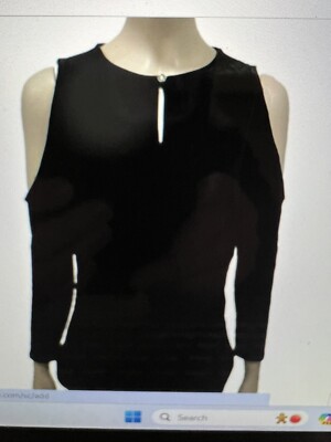 black velvet cold shoulder top