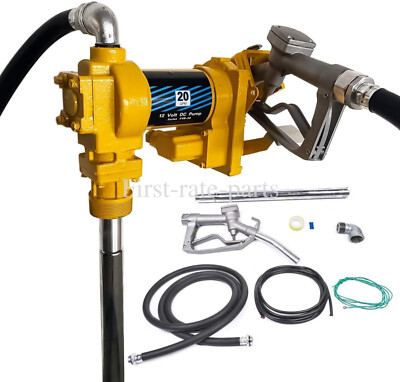 #ad 20GPM 12V Fuel Transfer Pump w Nozzle Kit for Transfer of Gasoline Diesel Fuel $140.99