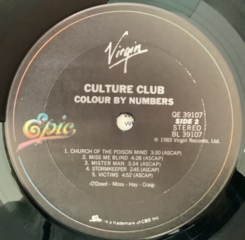 Culture Club, Colour By Numbers. Vinyl LP. QE 39107 Near Mint - Picture 8 of 8
