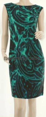 Anne Klein Bali Neu Lagune Designer Ärmellos Seide Cocktailkleid US 4 - Bild 1 von 2