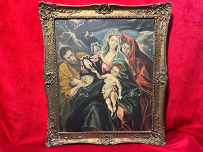 Spanische Kunst ''Die Heilige Familie mit Maria Magdalena'' nach El Greco