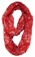 Tigertie Loop Schal In Rot Grau Gemustert - Gr. 180 Cm X 110 Cm