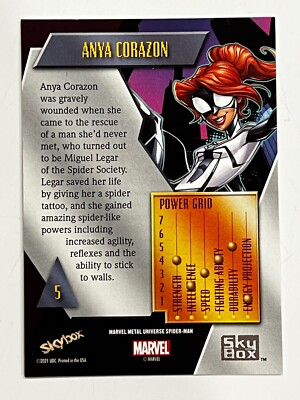 2022 Marvel Metal Spider-Man Achievement Blue Neon 005 #5 ANYA