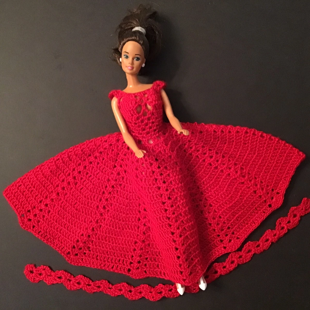 Crochet Doll Dress Crochet Doll Gown For 11 1 2 Inch Dolls Such As Barbie Red