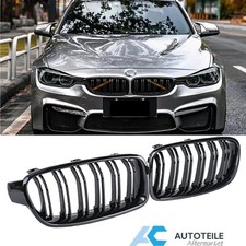 Grill Kühlergrill Nieren für BMW F30 F31 Limo Touring Doppelsteg Schwarz Glanz