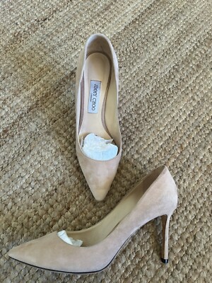 Jimmy Choo Nude Suede Romy 85 Pumps | eBay UK