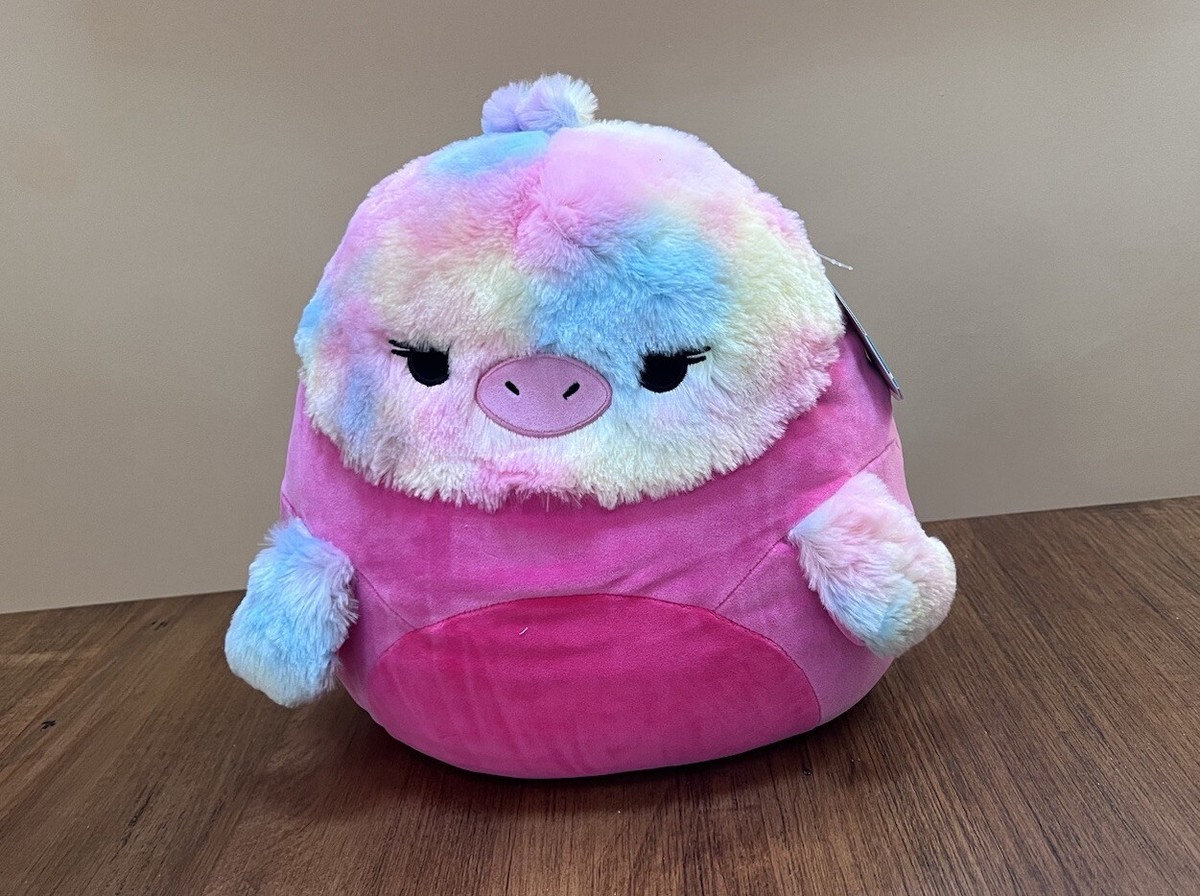 Squishmallow 14” Abilene Pink Furry Tie Dye Soft Plush BNWT Bird