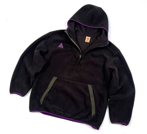 Men's NIKE ACG Black 1/4 Zip Fleece Sherpa Outdoor Casual Jacket Size XL/XXL