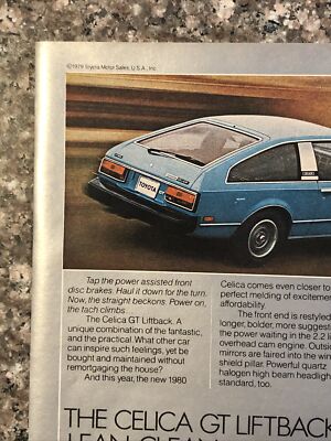 1980 Toyota Celica GT Liftback PRINT AD Lean Clean & Mean VTG 80s