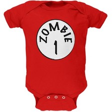 Halloween Zombie 1 One Costume Red Soft Baby One Piece