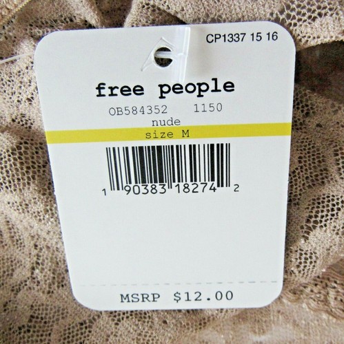 Free People intimo intimo hipster in pizzo beige nudo taglia M - Foto 4 di 4