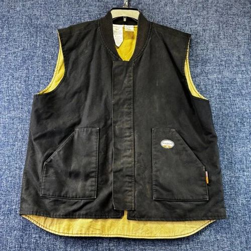 Rasco FR Duck Vest Mens 2XL Black Cotton Quilted Flame Resistant FR1707BK video thumbnail