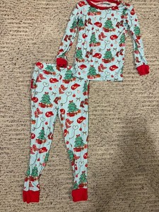 Rufflebutts Soft Snooze Bamboo Two Piece Pajama Set Blue Cowboy Boots Girls 4T