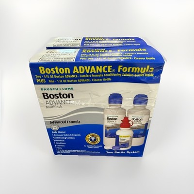 Baush & Lomb Boston Advance 2 X 4 fl oz + 1fl oz Cleaner Bottle NEW 2 Box Bundle