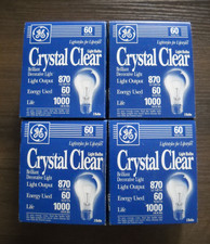 NIP GE Decorative Crystal Clear Light Bulbs A19 - 60 Watts -Set of 8 NEW