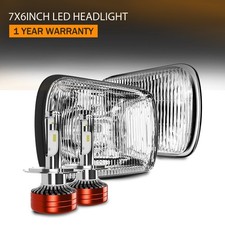 H6054 5x7 7x6 Clear Lens LED DRL H4 For YJ XJ Offroad Driving Lamp