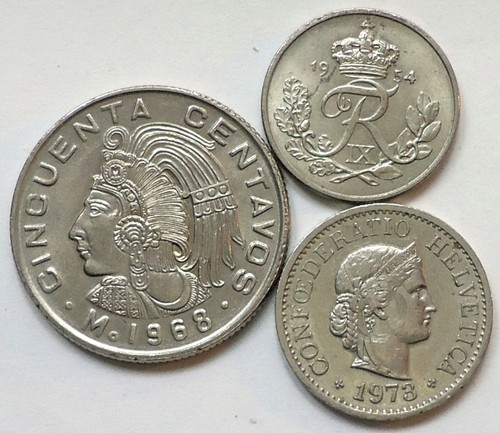 FOREIGN WORLD COINS LOT OF 3, SEE PICS, 0.99 CENTS AUCTION   (# 52)