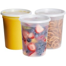 32 oz Plastic Deli Containers with Lids 24 Sets Food Storage